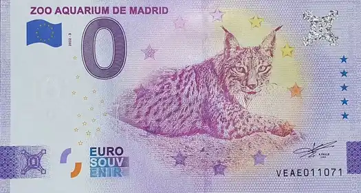 Banconota da 0€ ZOO AQUARIUM DE MADRID