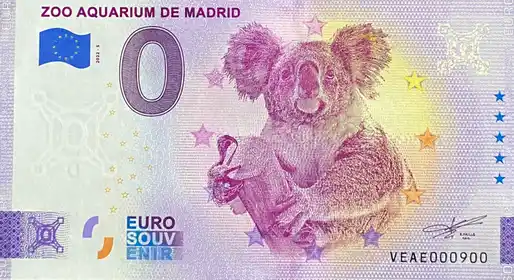 Banconota da 0€ ZOO AQUARIUM DE MADRID