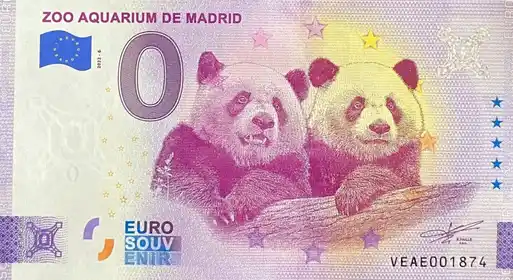0€ banknote ZOO AQUARIUM DE MADRID
