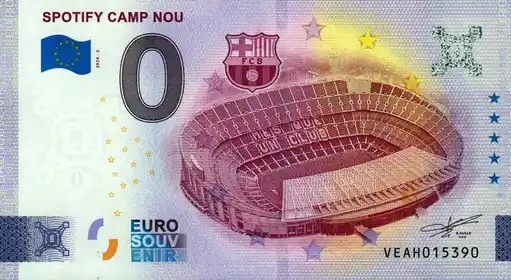 Banconota da 0€ SPOTIFY CAMP NOU