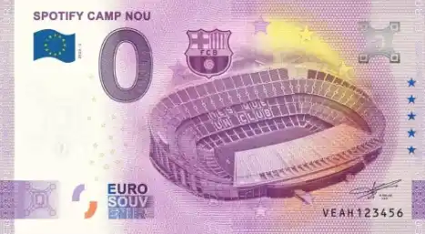 Banconota da 0€ SPOTIFY CAMP NOU
