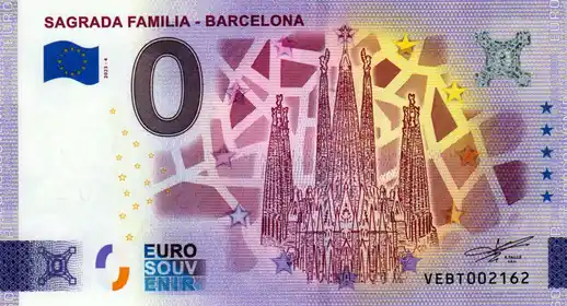 0€ banknote SAGRADA FAMILIA - BARCELONA