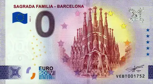 0€ banknote SAGRADA FAMILIA - BARCELONA