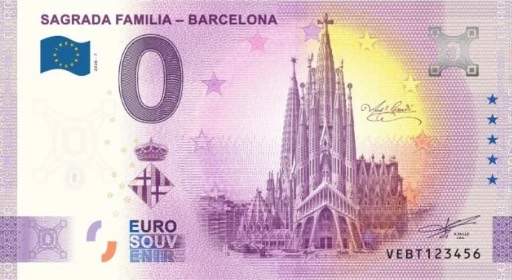 0€ banknote SAGRADA FAMILIA - BARCELONA