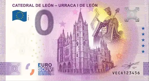 Billete de 0€ CATEDRAL DE LEON - URRACA I DE LEON