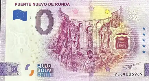 Banconota da 0€ PUENTE NUEVO DE RONDA