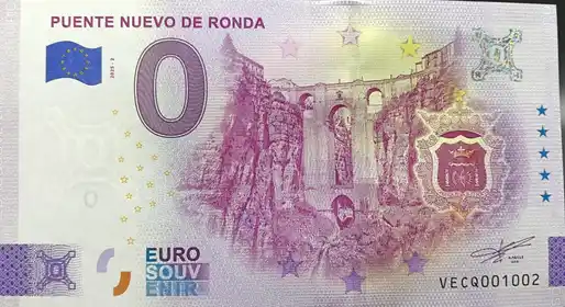 Banconota da 0€ PUENTE NUEVO DE RONDA