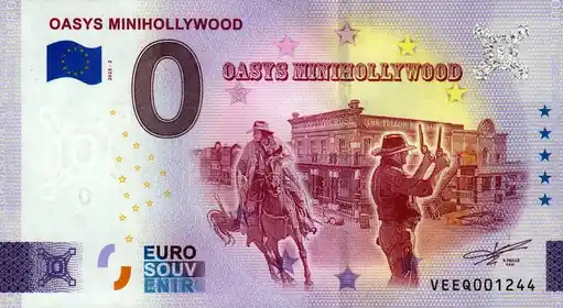 0€ banknote OASYS MINIHOLLYWOOD