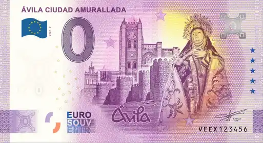 Banconota da 0€ ÁVILA CIUDAD AMURALLADA