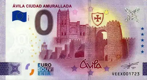 0€ banknote ÁVILA CIUDAD AMURALLADA
