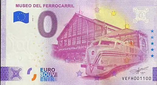 Banconota da 0€ MUSEO DEL FERROCARRIL