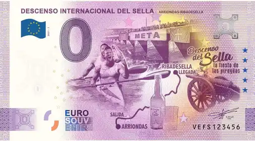 Billete de 0€ DESCENSO INTERNACIONAL DEL SELLA ARRIONDAS-RIBADESELLA