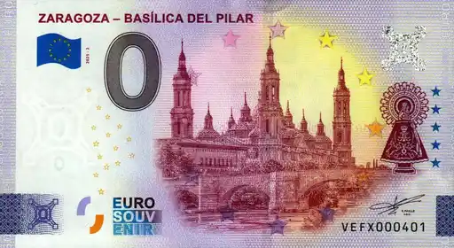 0€ banknote ZARAGOZA - BASILICA DEL PILAR