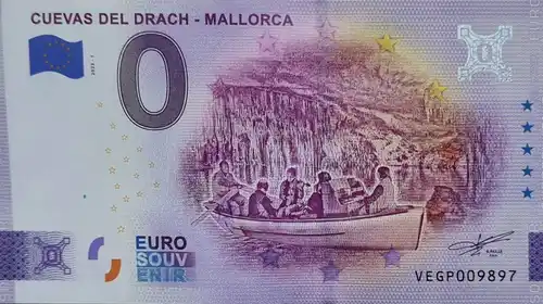 0€-Schein CUEVAS DEL DRACH - MALLORCA
