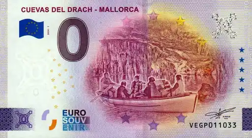 0€ banknote CUEVAS DEL DRACH - MALLORCA