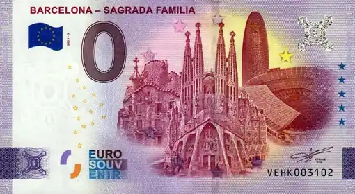 0€-Schein BARCELONA - SAGRADA FAMILIA