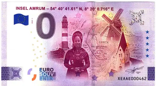 Banconota da 0€ INSEL AMRUM - 54° 40' 41.61