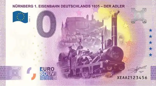 Billete de 0€ NÜRNBERG 1. EISENBAHN DEUTSCHLANDS 1835 - DER ADLER