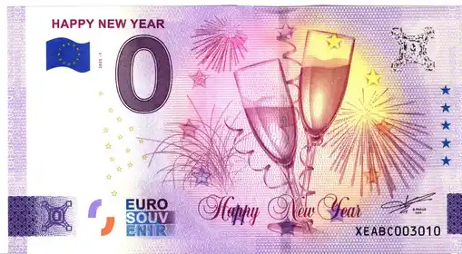 0€ banknote HAPPY NEW YEAR