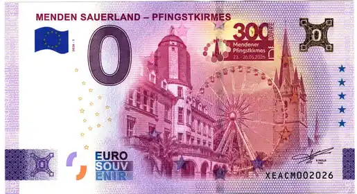 Banconota da 0€ MENDEN SAUERLAND - PFINGSTKIRMES