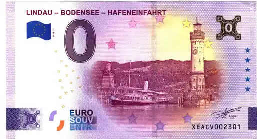 0€-Schein LINDAU - BODENSEE - HAFENEINFAHRT