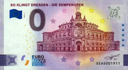 Banconota da 0€ SO KLINGT DRESDEN - DIE SEMPEROPER