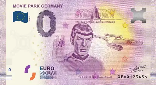 0€ banknote MOVIE PARK GERMANY