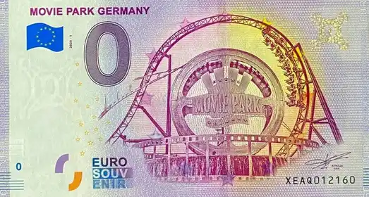 0€ banknote MOVIE PARK GERMANY