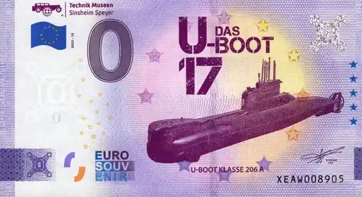 0€-Schein TECHNIK MUSÉEN SINSHEIM SPEYERDAS U-BOOT 17