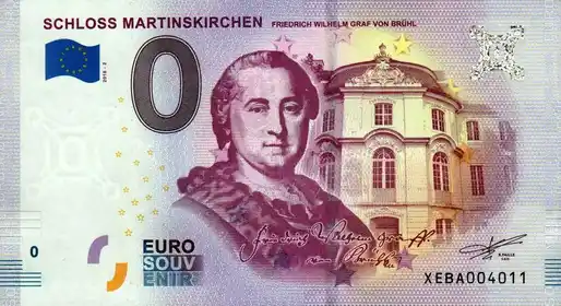 Banconota da 0€ SCHLOSS MARTINSKIRCHENFRIEDRICH WILHELM GRAF VON BRÜHL