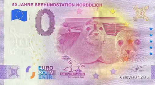 0€-Schein 50 JAHRE SEEHUNDSTATION NORDDEICH