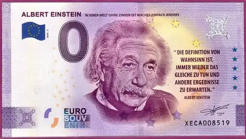 Billet 0€ ALBERT EINSTEIN [fauté]IN EINER WELT OHNE ZINSEN IST MACHES EINFACH ANDERS