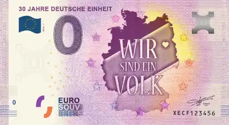 Banconota da 0€ 30 JAHRE DEUTSCHE EINHEIT