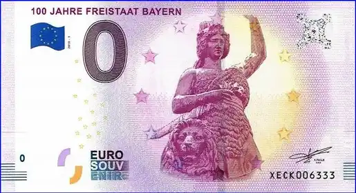 Banconota da 0€ 100 JAHRE FREISTAAT BAYERN