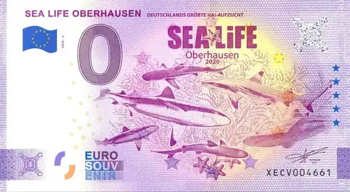 0€ banknote SEA LIFE OBERHAUSENDETUSCHLAND GRÖßTE HAIAUFZUCHT