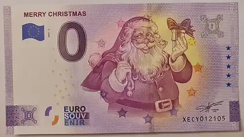 Banconota da 0€ MERRY CHRISTMAS