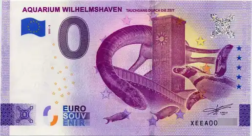 0€ banknote AQUARIUM WILHELMSHAVEN TAUCHGANG DURCH DIE ZEIT
