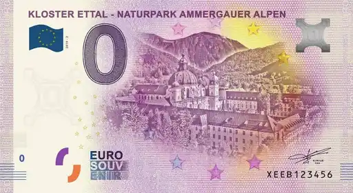 0€-Schein KLOSTER ETTAL - NATURPARK AMMERGAUER ALPEN