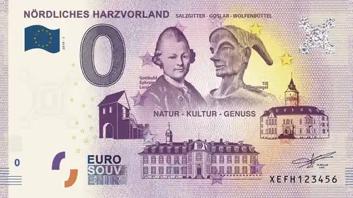 0€ banknote NÖRDLICHES HARZVORLANDSALZGITTER - GOSLAR - WOLFENBÜTTEL