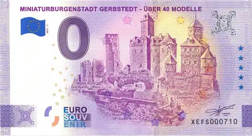0€ banknote MINIATURBURGENSTADT GERBSTEDT - ÜBER 40 MODELLE