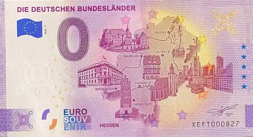 0€ banknote DIE DEUTSCHEN BUNDESLÄNDER