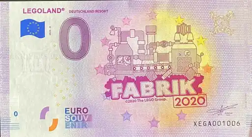 0€ banknote LEGOLAND®DEUTSCHLAND RESORT FABRIK 2020