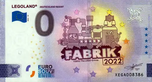 0€ banknote LEGOLAND®DEUTSCHLAND RESORT FABRIK 2022
