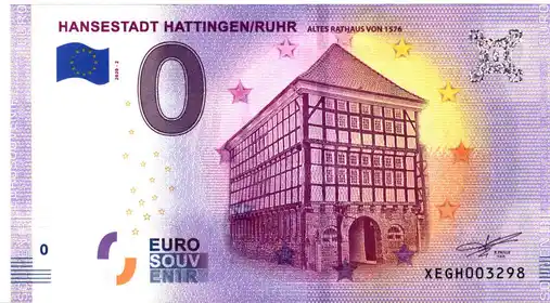 Billete de 0€ HANSESTADT HATTINGENRUHRALTES RATHAUS VON 1576