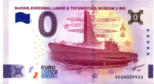 0€ banknote MARINE-EHRENMAL LABOE & TECHNISCHES MUSEUM U 995