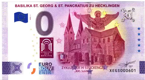 Billet 0€ BASILIKA ST. GEORG UND ST. PANCRATIUS ZU HECKLINGENZYKLUS DER 14 STUCKENGEL 800. Jubileum