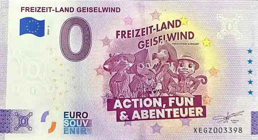 Banconota da 0€ FREIZEIT-LAND GEISELWINDACTION