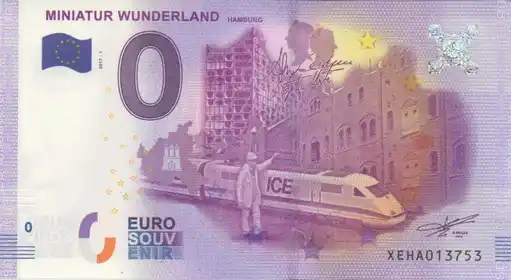 Banconota da 0€ MINIATUR WUNDERLAND HAMBURG