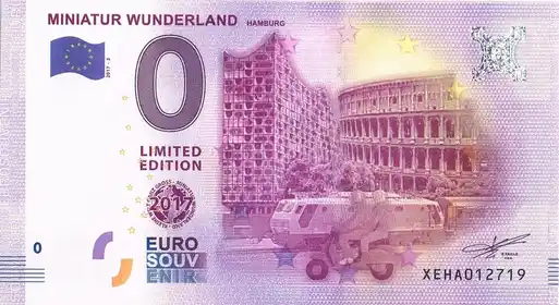 0€ banknote MINIATUR WUNDERLAND - HAMBURG - 2017 LIMITED EDITION