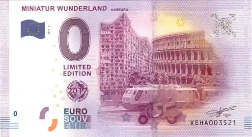 0€-Schein MINIATUR WUNDERLAND HAMBURH - 2017 LIMITED EDITION
